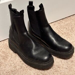 Black Leather Chelsea Boots